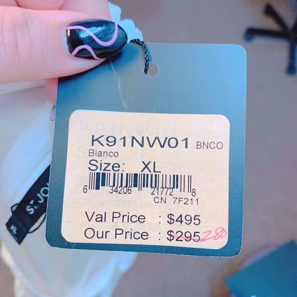 NWT St. John Collection White Sleeveless Blouse XL - Picture 7 of 7